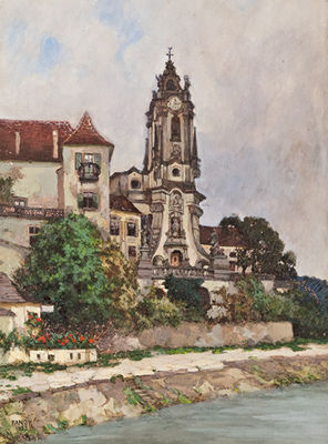 Stift Dürnstein von der Donau aus gesehen