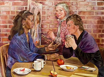 Three art therapists
