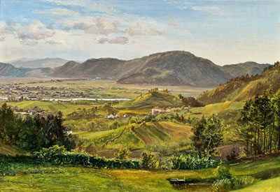 Südwestansicht von Graz mit Blick auf Schloss Eggenburg