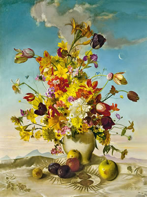 Blumenstillleben mit Früchten (Der Sommer)