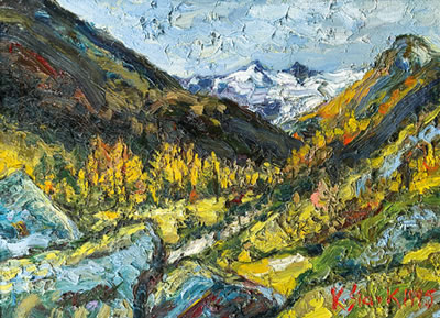Sample artwork by Karl Stark (1921 - 2011), known for expressionist landscape painting and sculpture, teaching, gallery owner - View similar artists and auction records