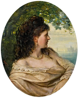 Damenporträt vor Venedig