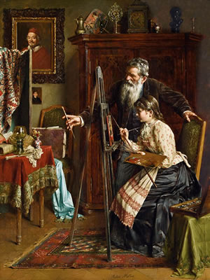 Sample artwork by Anton Muller (1853 - 1897), known for landscape, figure, genre painting - View similar artists and auction records