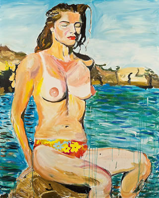 Anti-Antigone sitting on a rock