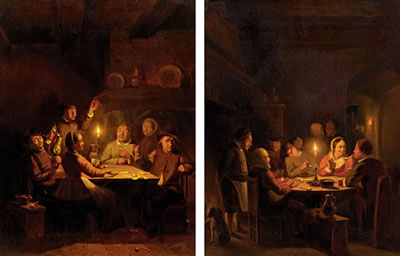 Domino- und Kartenspieler in der Schenke (a pair)
