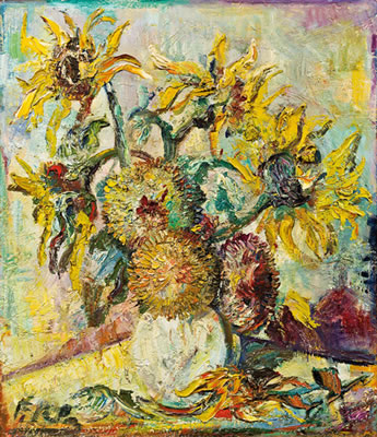 Sonnenblumen by Rudolf Raimund Ballabene - Auction record, sale price, and art valuation. Compare with similar artists and explore comparable artworks.