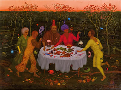 Sample artwork by Arik Brauer (1929 - 2021), known for fantastic realist painting, architect, singer-songwriter, teacher - View similar artists and auction records