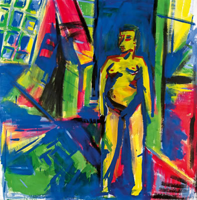 Sample artwork by Hubert Schmalix (Born 1952), known for abstract figure, still life and architectural image painting "new art" - View similar artists and auction records