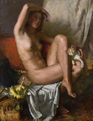 Mädchen mit Sonnenblumen