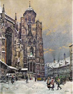 Sample artwork by Franz Poledne (1873 - 1932), known for cityscape, historical landmarks, urban view - View similar artists and auction records