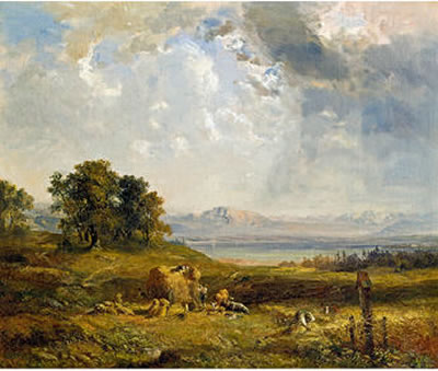 Sample artwork by Carl Ebert (1821 - 1885), known for landscape, figure and nocturne paintings - View similar artists and auction records