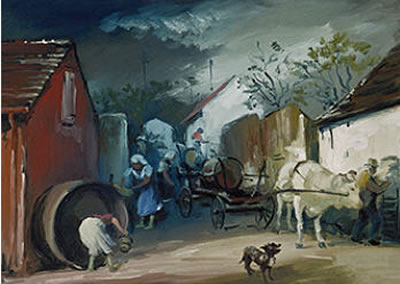Kellergasse zur Weinlesezeit