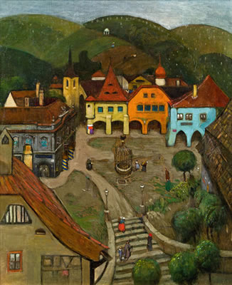 Kleine Stadt by Richard Teschner - Auction record, sale price, and art valuation. Compare with similar artists and explore comparable artworks.