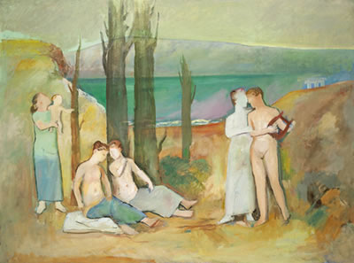 Familienleben in mythologischer Landschaft