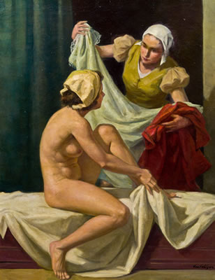 Nach dem Bad by Ivo Saliger - Auction record, sale price, and art valuation. Compare with similar artists and explore comparable artworks.