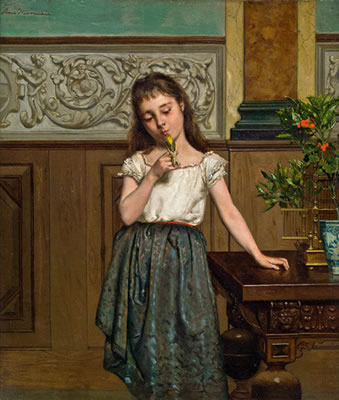 Mädchen mit Wellensittich