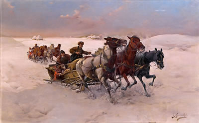 Winterliche Schlittenfahrt