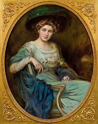 Elegante Dame im Lehnstuhl