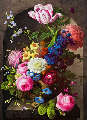 Blumenstillleben mit Rosen