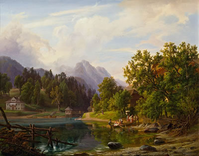 Sample artwork by Anton Schiffer (1811 - 1876), known for landscape paintings - View similar artists and auction records
