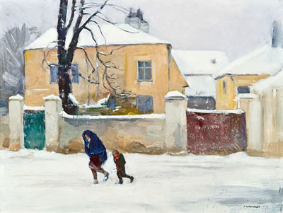 Dorf im Winter