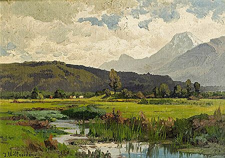 Blick auf Mittagskogel und Türkenkopf mit Maibacherl im Vordergrund