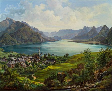 Sample artwork by Friedrich Loos (1797 - 1890), known for landscape paintings - View similar artists and auction records