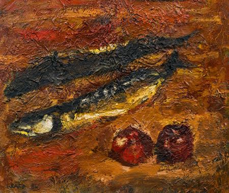 Stillleben mit zwei Fischen