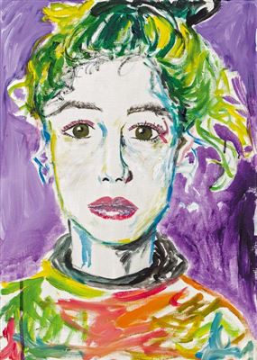 Portrait of Elke Krystufek: Purple Lily - Selfportrait