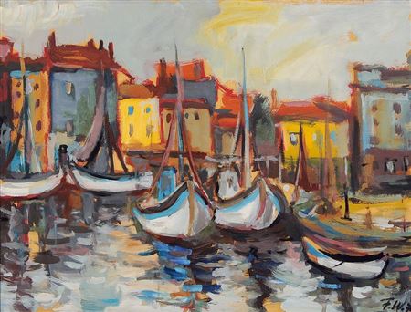 Boote im italienischen Hafen