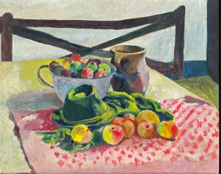 Fruit still life with hat, c. 1935