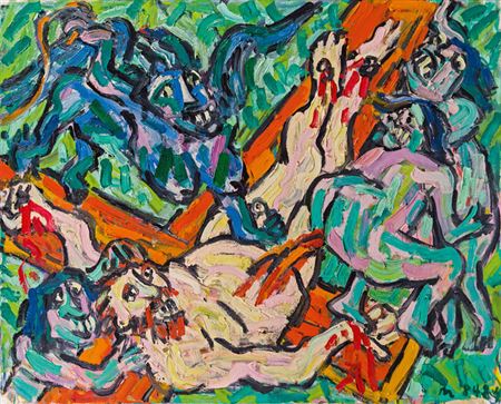 Crucifixion, 1984 by Otto Muehl - Auction record, sale price, and art valuation. Compare with similar artists and explore comparable artworks.