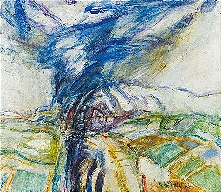 Bewegte Landschaft mit Rauchzeichen, 1975