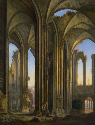 Ruine einer gotischen Kathedrale, vor 1820