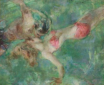 Swimming Couple by John LaGatta - Auction record, sale price, and art valuation. Compare with similar artists and explore comparable artworks.