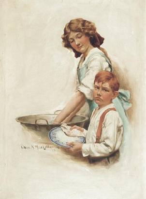 Young Boy Helps Out