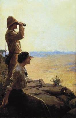 Couple Looking Across Vast African Landscape
