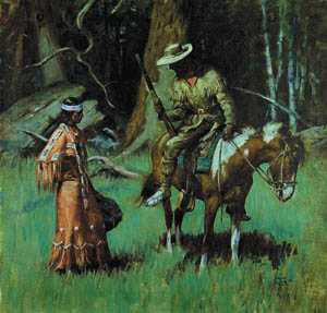 Woodsman and Indian Maiden by Matt Clark - Auction record, sale price, and art valuation. Compare with similar artists and explore comparable artworks.