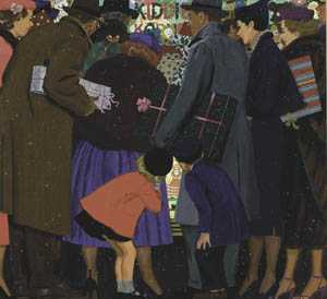 Sample artwork by Robert Patterson (1898 - 1981), known for magazine illustration, fashion figure, landscape painting - View similar artists and auction records