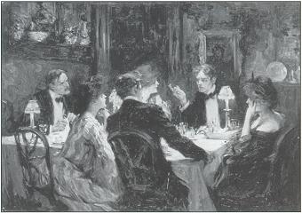 Six people talking in formal