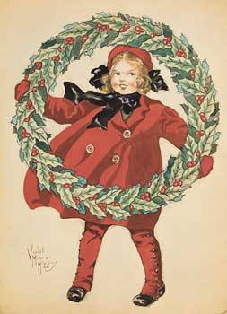 Young Girl Holding Christmas Wreath by Violet Moore Higgins - Auction record, sale price, and art valuation. Compare with similar artists and explore comparable artworks.