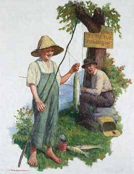 Boy Outfishing Man