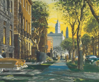 Men returning from work