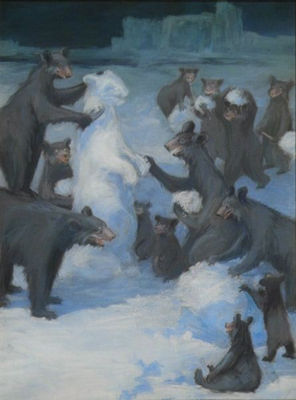 Illustration: Group of bears constructing a bear from snow by William Francis (Frank) Ver Beck - Auction record, sale price, and art valuation. Compare with similar artists and explore comparable artworks.