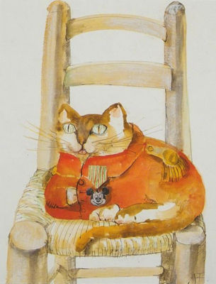 Illustration: Napoleonic cat with Mickey Mouse medal by Andre (Farkas) Francois - Auction record, sale price, and art valuation. Compare with similar artists and explore comparable artworks.