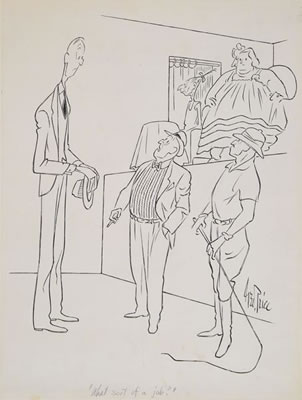 "What sort of a job?" Unpublished version of cartoon, New Yorker, April 18, 1942;