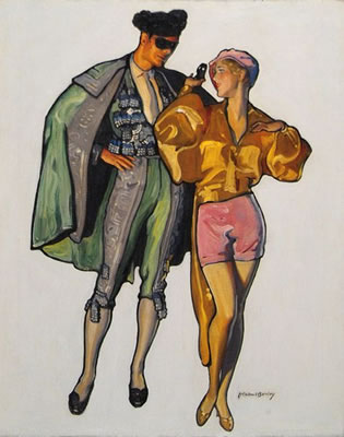 Couple at costume party