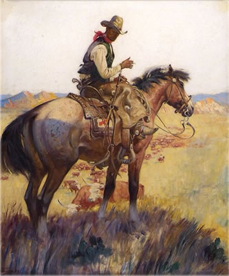 Sample artwork by Matt Clark (1903 - 1972), known for illustrator, horse-western genre - View similar artists and auction records