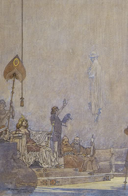 A spectre appears at a queen's court