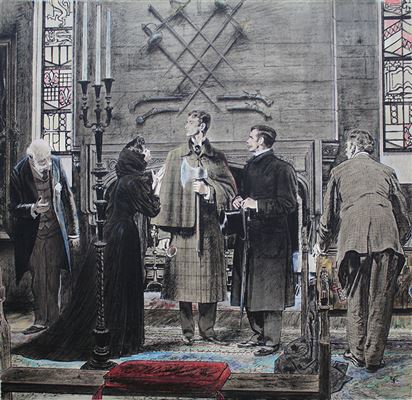 Sample artwork by Robert Fawcett (1903 - 1967), known for narrative, illustrator, cartoons - View similar artists and auction records